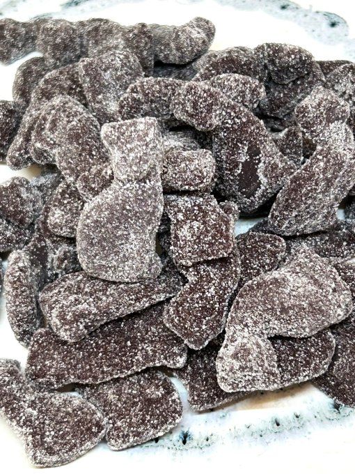 Bonbons Chats Noirs à la réglisse 100g – bonbons gélifiés noirs en forme de chat pour Halloween