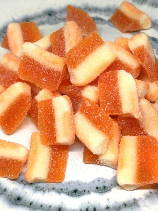 Bonbons Tranches Pêche Acides – bonbons gélifiés moelleux au goût de pêche et au sucre acidulé