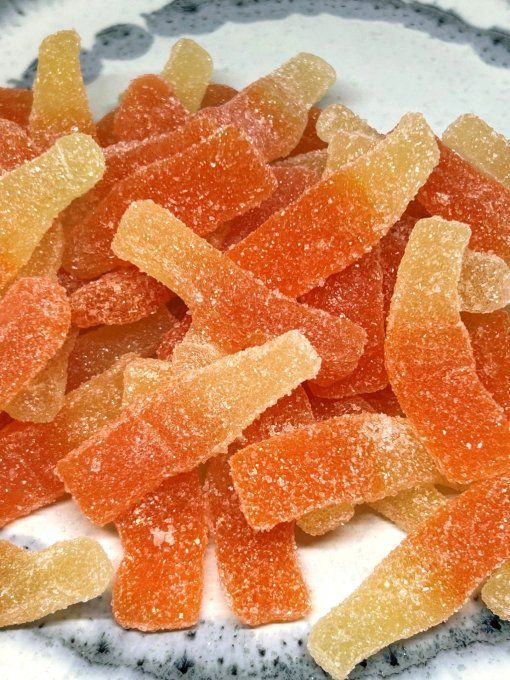 Bouteille Orange bonbon gélifié acidulé au goût d'orange en forme de petite bouteille
