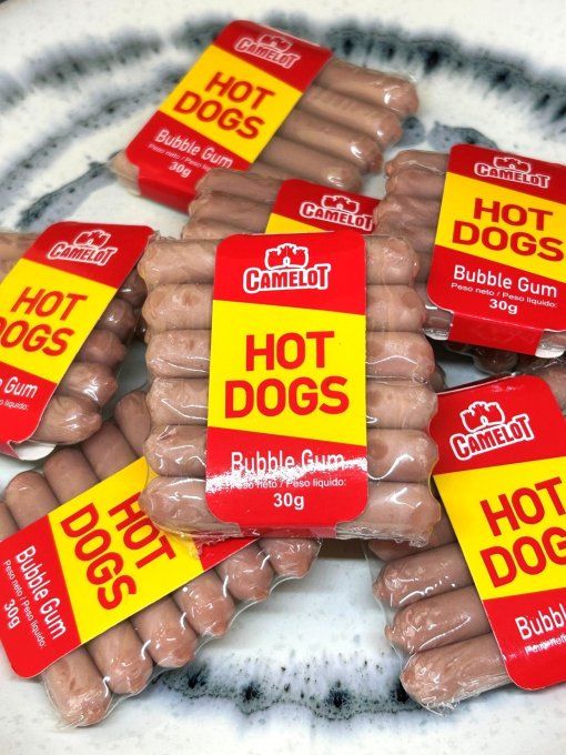 Chewing-Gum Hot Dog Rose Interdulces – bubble gum rose fourré au cœur moelleux