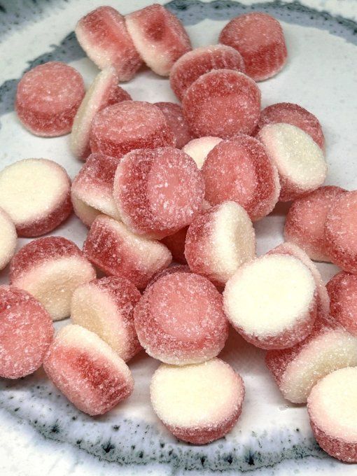 Fondant Fraise Vidal bonbon tendre et moelleux au goût de fraise rose et blanc