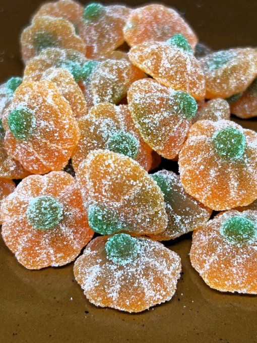 Mandarines sucrées Dulceplus – bonbons gélifiés à la mandarine en quartiers, enrobés de sucre