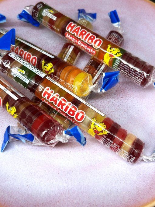 mega roulette haribo bonbon fruité rouleau rétro pastilles molles gourmandes