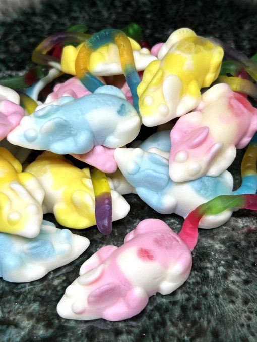 Bonbon Mimi la Souris Trolli en guimauve et gélifié fruité en forme de souris colorée