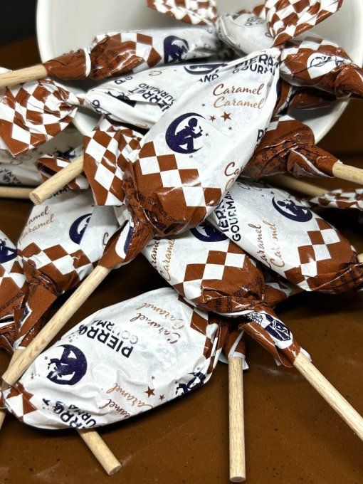 Pierrot Gourmand – sucette au caramel au lait frais fabriquée en France